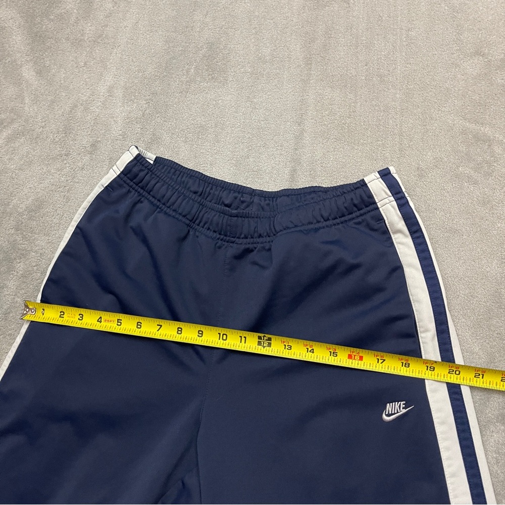 Vintage Nike Track Pants Mens M Blue Zip Cuffs Warm Up Y2K 90s Wide Leg Lined - Picture 8 of 14